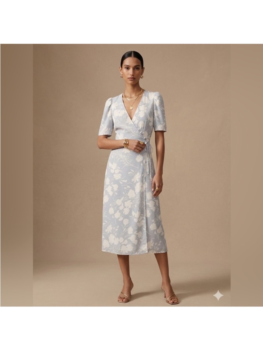 Aritzia Wilfred Women's Lulea Midi Floral Dress Wedding Short Sleeve Size 4